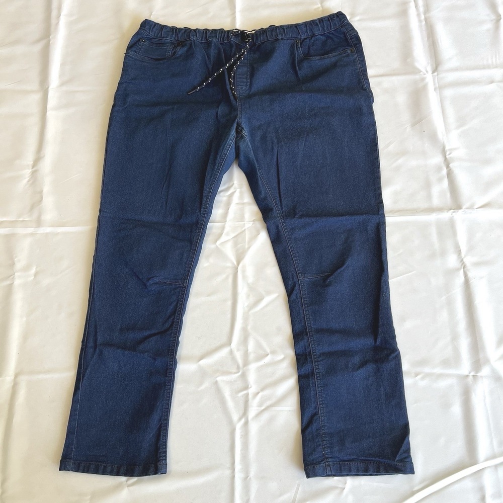 Free Planet Blue Denim Pants Drawstring Men's 42x30 Lightweight Casual